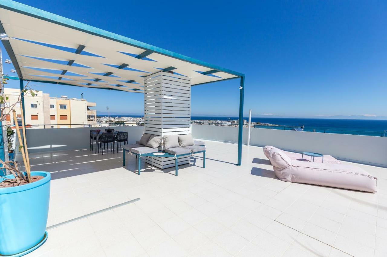 Groovy & Cozy Apt With Private Seaview Rooftop Terrace Rhodes City Zewnętrze zdjęcie